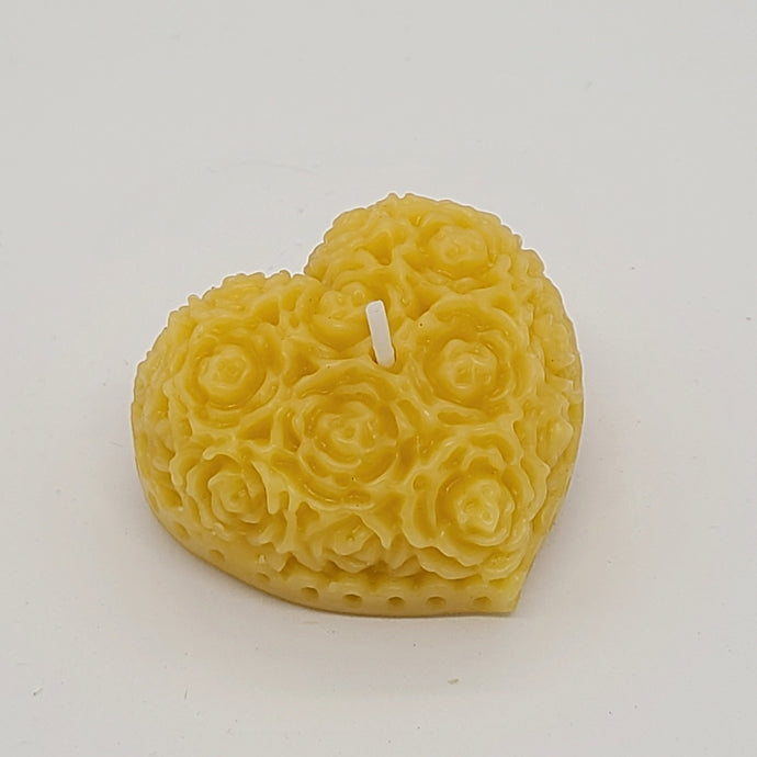 Blumenherz, Kerze aus 100% Bienenwachs