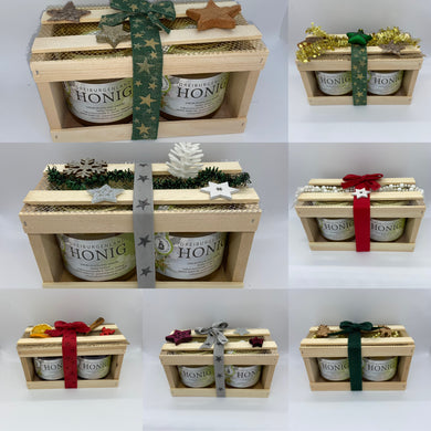 Honig Geschenk Box mit 2*500g Honig nach Wahl